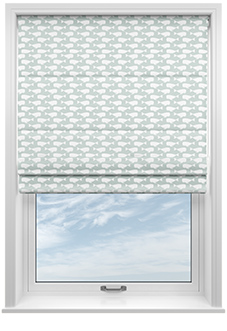 Whaling Around, Moss Green - Roman Blind